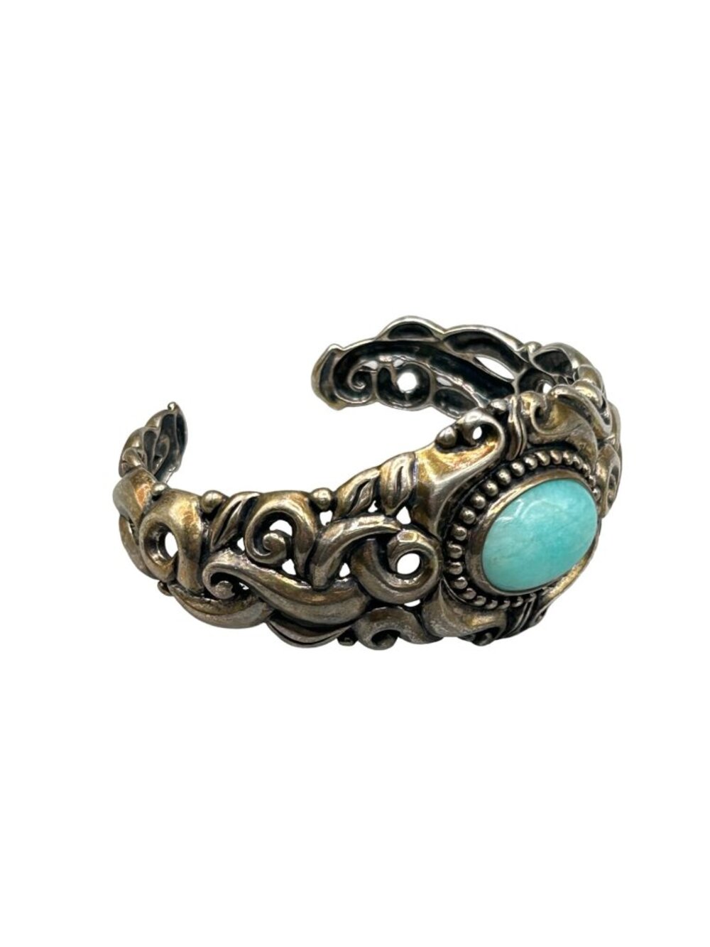 Carolyn Pollack Cuff Bracelet Relios Sterling Silver Bracelet Blue Larimar Stone